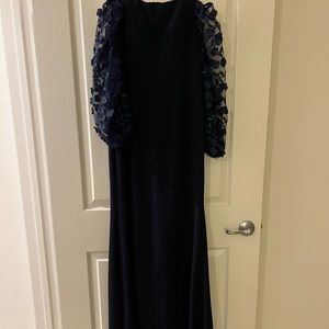 Eliza J Navy Blue Off the shoulder evening gown